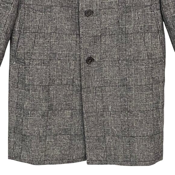 Lauren Ralph Lauren Overcoat Men's 40 Regular Wool Blend Black & White Plaid - Picture 3 of 10